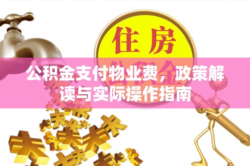 余江公积金支付物业费，政策解读与实际操作指南