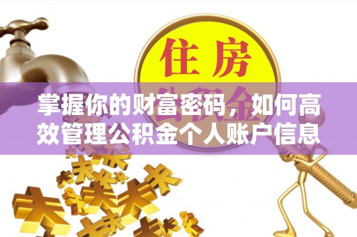 余江掌握你的财富密码，如何高效管理公积金个人账户信息