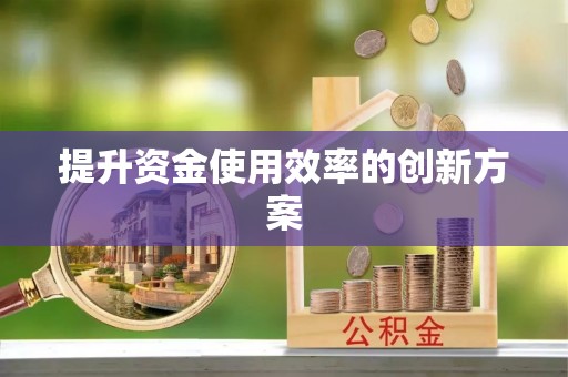 余江提升资金使用效率的创新方案