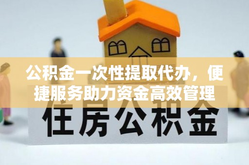 余江公积金一次性提取代办，便捷服务助力资金高效管理